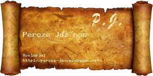 Percze János névjegykártya